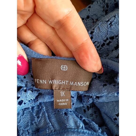 Fenn Wright Manson Crotchet Cardigan Blue Button Up Sz 1X Cottagecore... - Picture 6 of 7